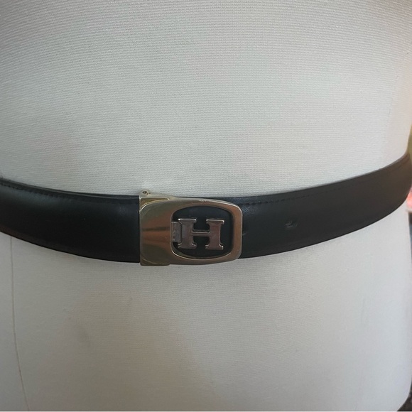 Gold Brass H Monogram Belt Brown Leather Unisex Mens Womens Size 42 Large - Picture 5 of 8